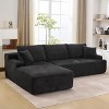 Coucheta 108" L-Shaped Cloud Couch - Boneless No Assembly, Convertible Sleeper, Deep Corduroy Seat, Multiple Colors - 3 of 4