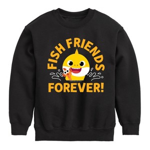 Boys' - Baby Shark - Fish Friends Forever Graphic Long Sleeve Fleece Sweatshirt - 1 of 4