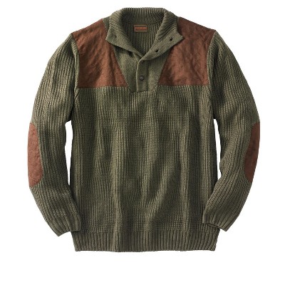 Boulder Creek by KingSize Patch Sweater With Mock Neck