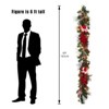 6 Ft Pre-Lit Christmas Garland with Lights for Mantle Table Setting Fireplace, Outdoor Indoor Artificial Garland for Staircase Front Door Porch Home - 3 of 4