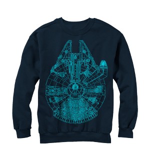 Men's Star Wars Millennium Falcon Outline Sweatshirt - 1 of 3
