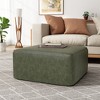 OUTSUPPLY PU Leather Storage Ottoman, Modern Square Footrest, Versatile Coffee Table, Extra Seating for Living Room - 4 of 4