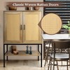 Storage Cabinet with Bottom Shelf and 2 Doors - Ideal for Kitchen or Living Room Dining Storage - 3 of 4