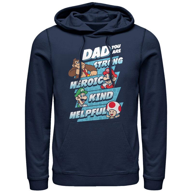 Men's Nintendo Father's Day Mario Dad Qualities Pull Over Hoodie, 1 of 4