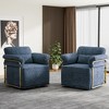 Lyngins Modern Upholstered Single Sofa Swivel Chair with Gold Metal Legs,Square Accent Armchair for Bedroom,Office - 2 of 4