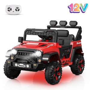 Jojoka 12V Ride On Truck for Kids with Remote Control, 3 Speeds, Bluetooth Music, LED Lights, Safety Belt, Power Wheels Car for Boys Girls - 1 of 4
