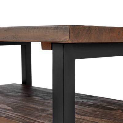 Pomona 48" Rustic Wood and Metal Coffee Table with Shelf
