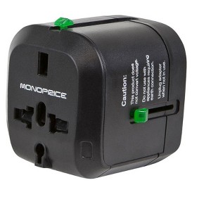 Monoprice Universal Travel Adapter - Black, For NEMA 1-15 (US), CEE 7/16 Europlug (EU), BS 1363 (UK), AS/NZS 3112 (Australia, New Zealand, China) - 1 of 4