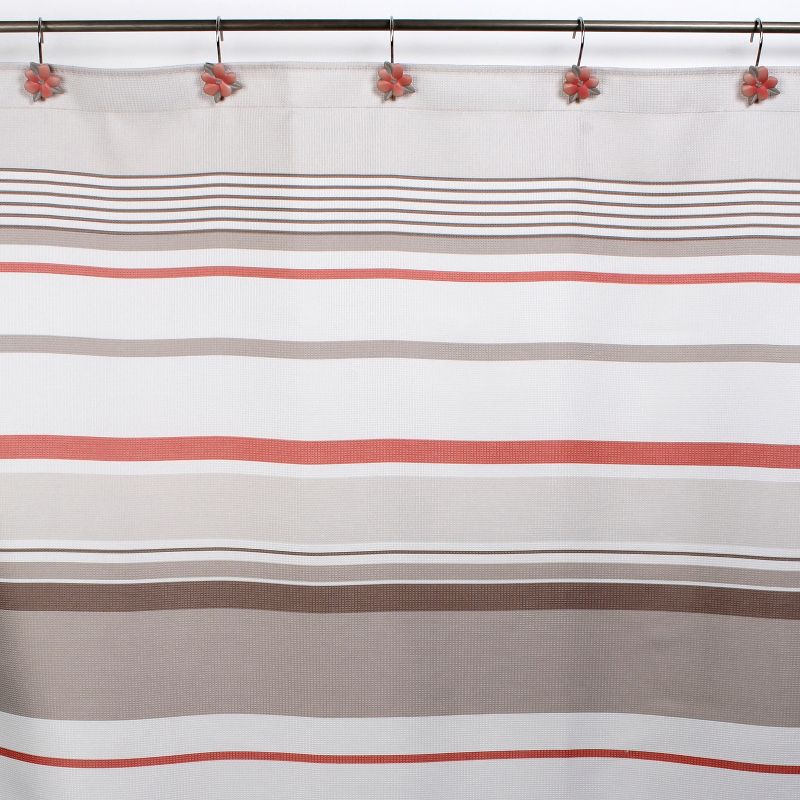 Coral Garden Stripe Shower Curtain Tan - Saturday Knight Ltd., 3 of 6