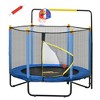 Qaba 4.6' Kids Trampoline with Basketball Hoop, Horizontal Bar, 55" Indoor Trampoline with Enclosure Net, Ages 3-10 - 4 of 4