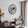 36" Large Black Metal Wall Clock, Modern Silent World Map Wall Clock, with Vintage Numeral, for Home, Bedroom, Living Room, Entryway, Black & Gold - 3 of 4