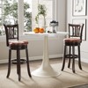 Tangkula 30" Bar Height Swivel Bar Stools Set of 2 w/Back & Faux Leather Seat - 2 of 4