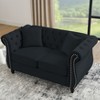 TiramisuBest 58.8" 2-Seater Tufted Velvet Sofa with Rolled Arms & Nailhead Trim, Black for Living Room,Bedroom & Office-2 Pillows - 4 of 4