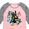 Girls' - Star Wars - Boba Fett Stickers Shirt Tail Raglan Graphic T-shirt - 2 of 4