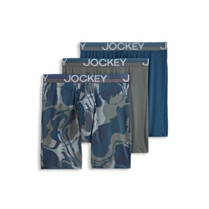 Jockey Men's Infinite Cool Microfiber Stretch 8" Long Leg Boxer Brief - 3 Pack - 1 of 4