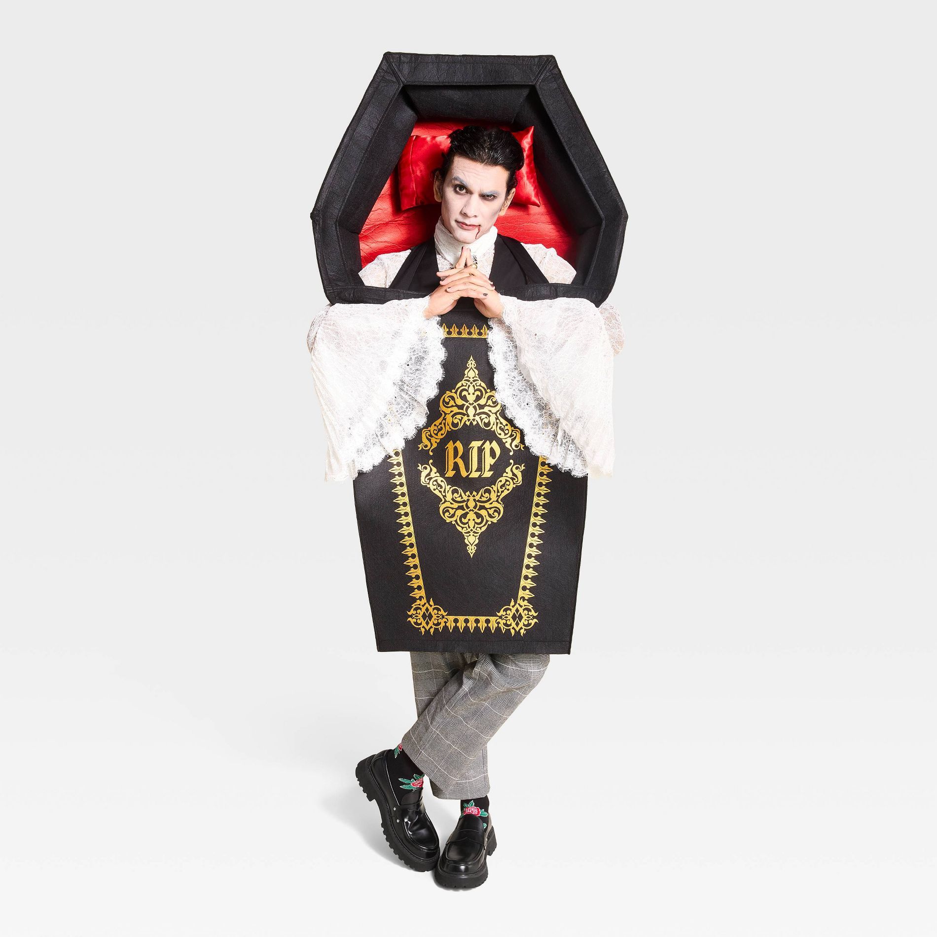 Adult Vampire Coffin Halloween Costume Bodysuit - Hyde and EEK! Boutique™ Black One Size Fits Most