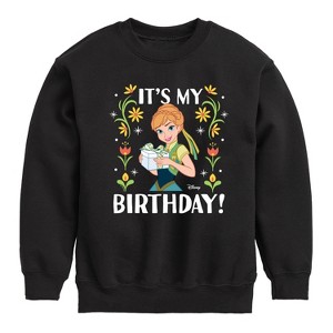 Boys' - Disney - Anna It's My Birthday Graphic Long Sleeve Fleece Sweatshirt - 1 of 4