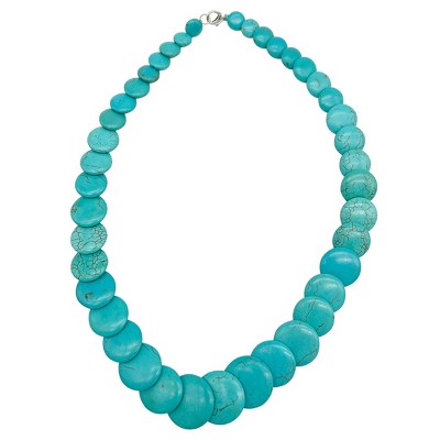 Adornia Scalloped Turquoise Necklace