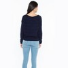 J CASHMERE Women's 100% Pure Cashmere Horizontal Rib Boatneck Raglan Sweater - 2 of 3