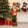 LuxenHome 37.4" LuxenHome 3Ft Tall Traditional Nutcracker King in Red with Lights Multicolored - 3 of 4