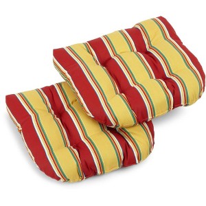Blazing Needles, 19-inch U-Shaped Outdoor Spun Polyester Tufted Dining Chair Cushion (Set of 2) - 1 of 1