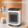 ZAFRO Space Heater Indoor Use Electric Ceramic Space Heater, Portable Heaters Fan for Bedroom with Adjustable Thermostat ,1500W(White) - 3 of 4