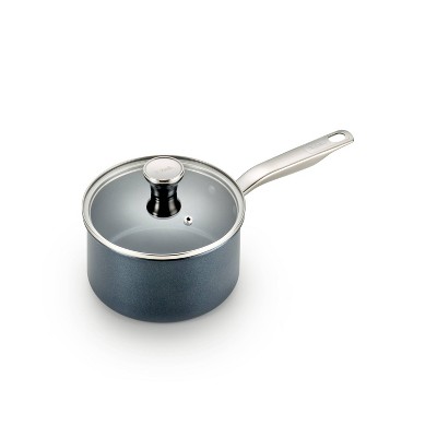 T-fal 2qt Saucepan with Lid, Platinum Nonstick Cookware Gray: Tempered Glass Lid, Stainless Steel Handle, Dishwasher-Safe