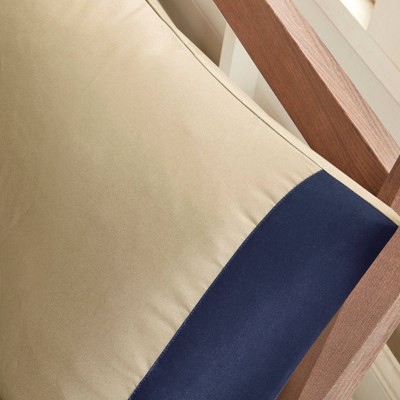 Navy and Taupe Plaid Twin Microfiber Bed in a Bag Set