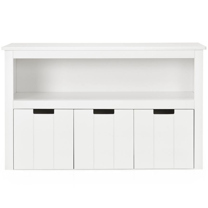Tangkula Kids Toy Storage Organizer 3 Drawers w/Hidden Wheels Multifunctional Bookcases Cabinets & Shelves White, 1 of 11