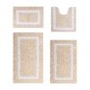 Hotel Bath Rug 100% Premium Cotton Tufted Weave Two Tone Reversible 4 Piece Bathroom Rug Set, Super Soft & Water Absorbent, Machine Washable Bathmat - 2 of 4
