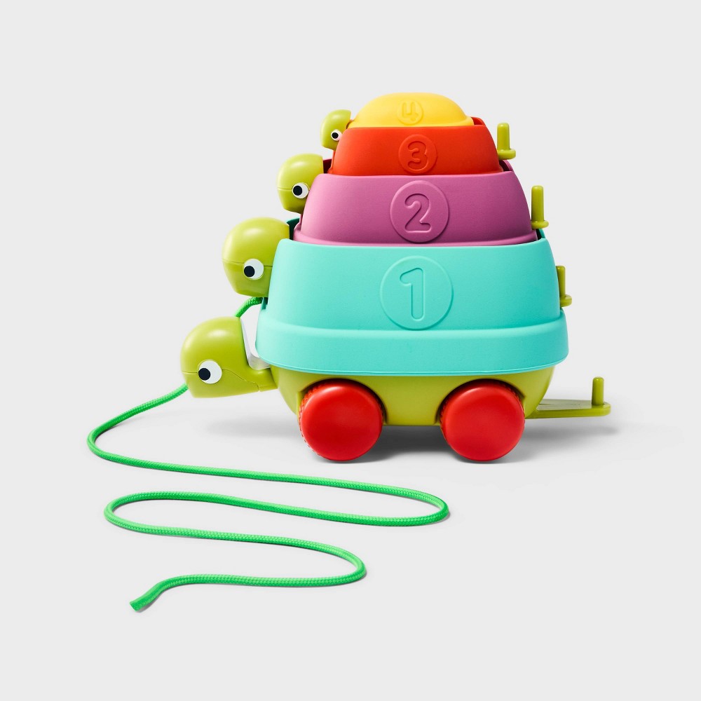 Turtle Pull Along Toy - Gigglescape™: Silicone, 18+ Months, Problem Solving, Fine Motor Skills, No Assembly, 4 Pieces