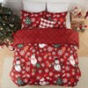 Nasitip Christmas Duvet Cover, Reversible Printed Comforter Cover Set Christmas Holiday Decorative Bedding, Red Duvet + 2 Pillow Shams, Snowflake - 3 of 4