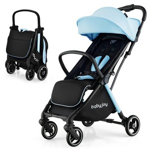 Infans Portable Baby Stroller One-Hand Fold Pushchair W/ Aluminum Frame Blue - 1 of 4