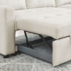 78.5" Reversible Sleeper Sectional Sofa with Storage Chaise & Side Organizer Bag (Space-Saving Design) - 2 of 4