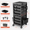 TASALON Lockable Beauty Salon Cart, Rolling Salon Trolley with 6 Drawers and Tool Holders - Black - 4 of 4
