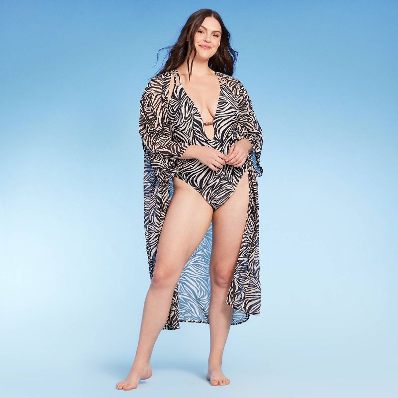 Women's Cover Up Maxi Duster - Shade & Shore™ Multi Animal Print, 5 of 7