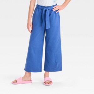 Girls' Wide Leg Pull-On Knit Pants - Cat & Jack™ - 1 of 3