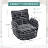 360° Swivel Leisure Chair, Boucle Fabric Striped Armchair with Metal Base, Modern Accent Chair Single Sofa - ModernLuxe - 3 of 4