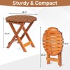 Karl Home|18.In Round Patio Folding Wood Side Table - 2 of 4