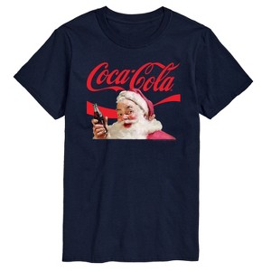 Men's - Coca Cola - Santa Closeup Coca Cola Logo Short Sleeve Graphic T-Shirt - 1 of 4