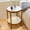 Hrinhom 2-Tier Coffee Table,19.7" W Modern Side End table,Round Wooden Table - 2 of 4