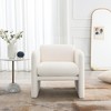 XIYUYEU Accent chair with waved arms, Armchair with Metal decoration on both side arms - 2 of 4