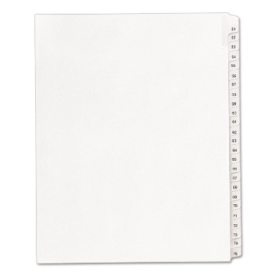 Avery Allstate-Style Legal Exhibit Side Tab Dividers 25-Tab 51-75 Letter White 01703