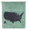 United States Linen Wall Hanging – 18.5"H Green Fir Wood Framed Decorative Map Sign by Melrose - 2 of 3