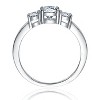 Guili Teens/Young Adults Sterling Silver Three-Stone Ring with Cubic Zirconia – Perfect for Engagement, Anniversary, or Promise - 2 of 2