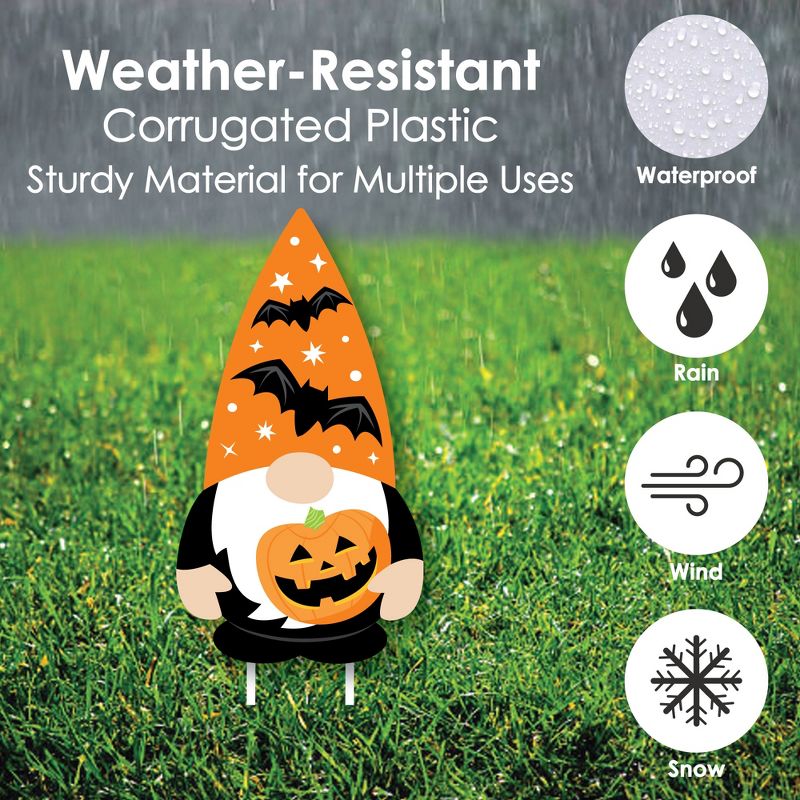 Big Dot of Happiness Halloween Gnomes - Yard Sign and Outdoor Lawn Decorations - Spooky Fall Party Yard Signs - Set of 8, 3 of 8