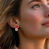 Ross-Simons 6.50 ct. t.w. White Topaz and Multicolored Enamel Santa Hat Earrings in 18kt Gold Over Sterling - 2 of 4