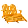 vidaXL Garden Chair White Fir Wood 2-seater Ergonomic Adirondack Chair - Orange - 2 of 4