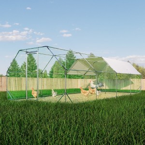 Large Metal Chicken Coop, Walk-in Chicken Run, Poultry Cage with Waterproof Cover for Duck, Rabbit, Hen House Enclosure Pen for Yard, Farm, Backyard - 1 of 4