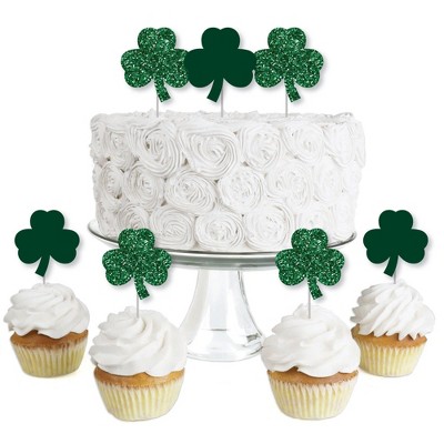 Big Dot of Happiness St. Patrick's Day - Dessert Cupcake Toppers - Saint Paddy's Day Party Clear Treat Picks - Set of 24